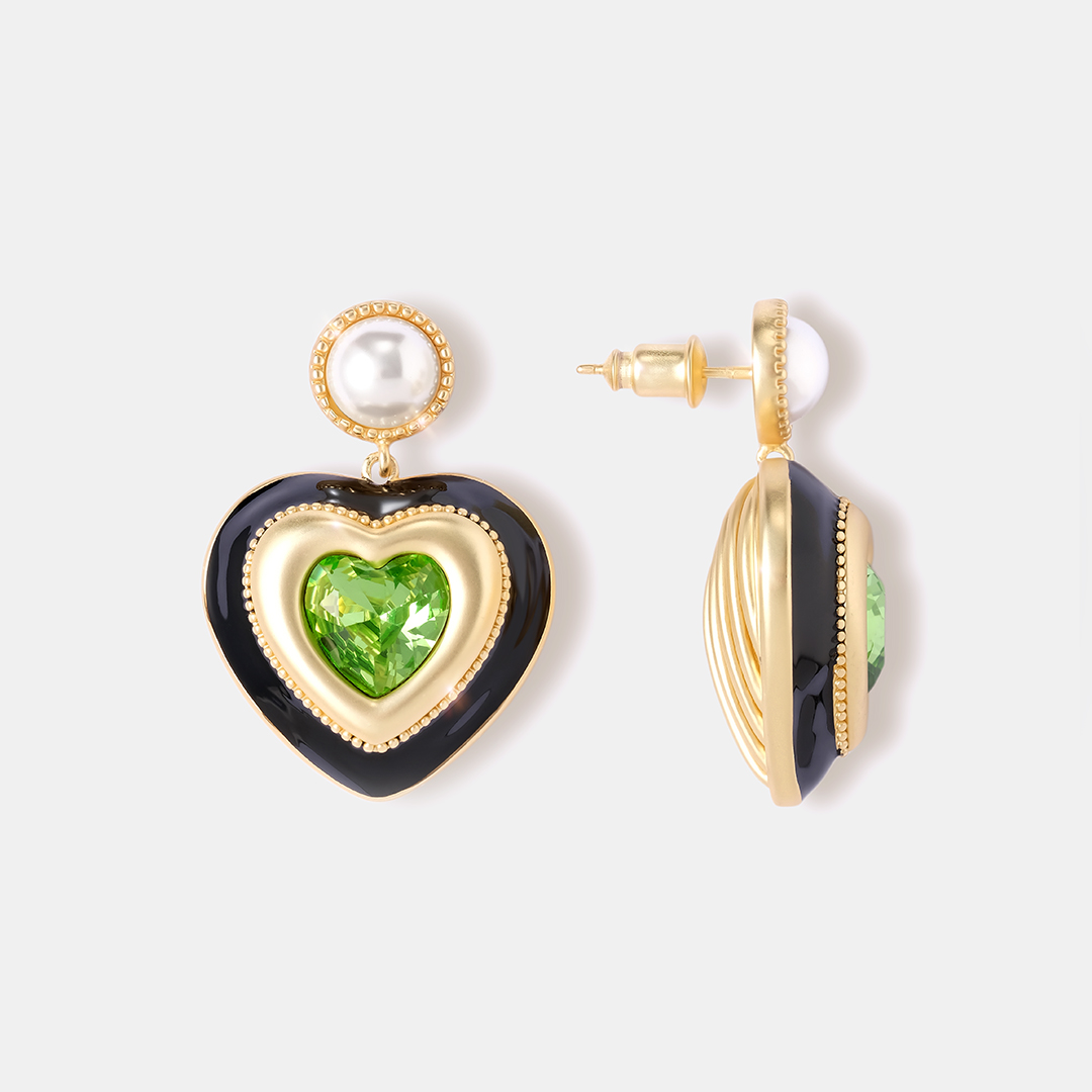 Серьги из бижутерного сплава золотого цвета; матирование; вставки 2 Жемчуг им. белый; 2 Куб. Циркони