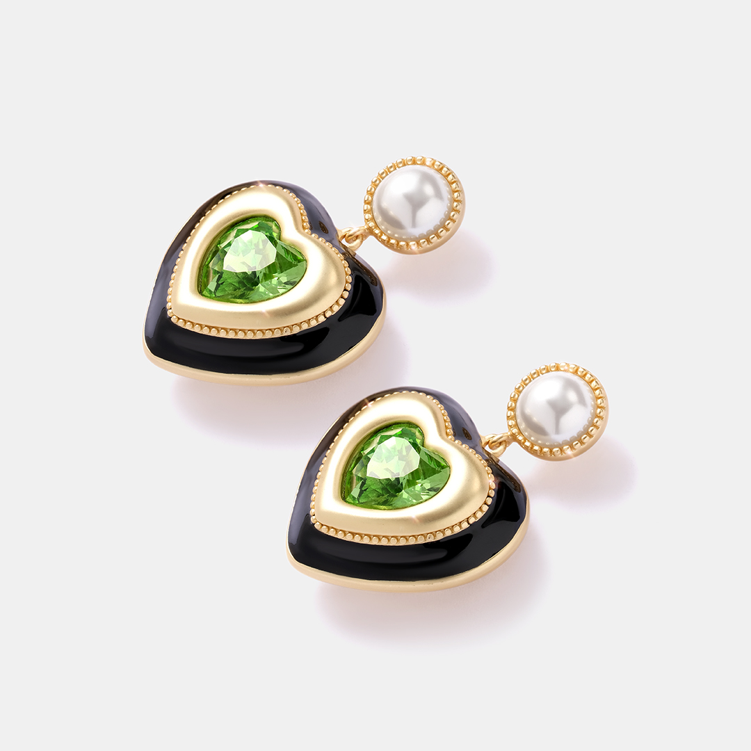 Серьги из бижутерного сплава золотого цвета; матирование; вставки 2 Жемчуг им. белый; 2 Куб. Циркони