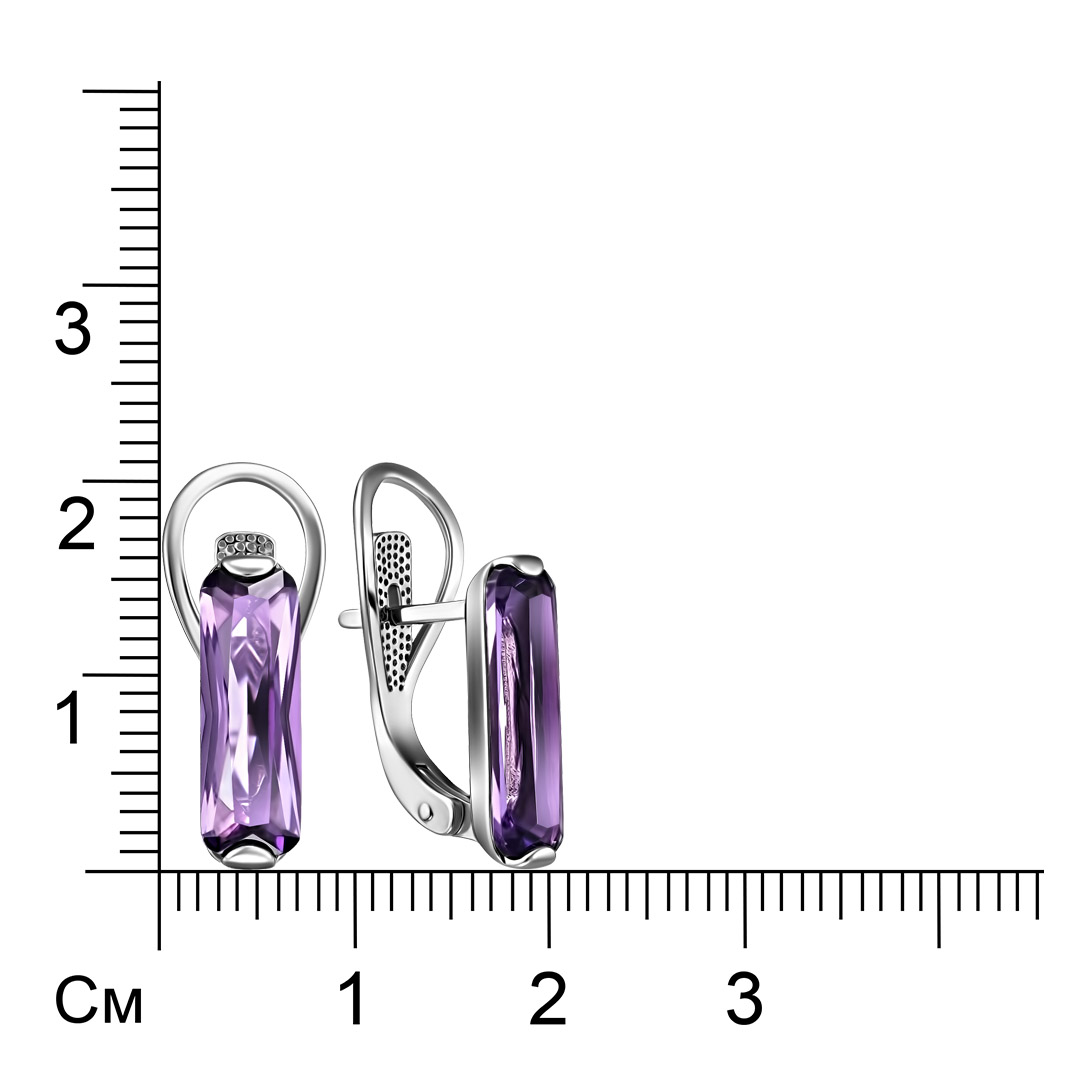 Серебряные серьги с аметистами