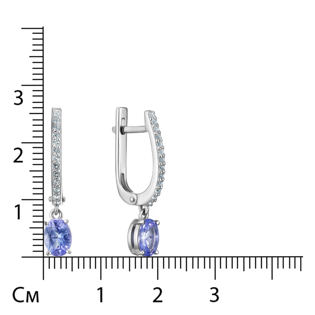 Серебряные серьги с танзанитами