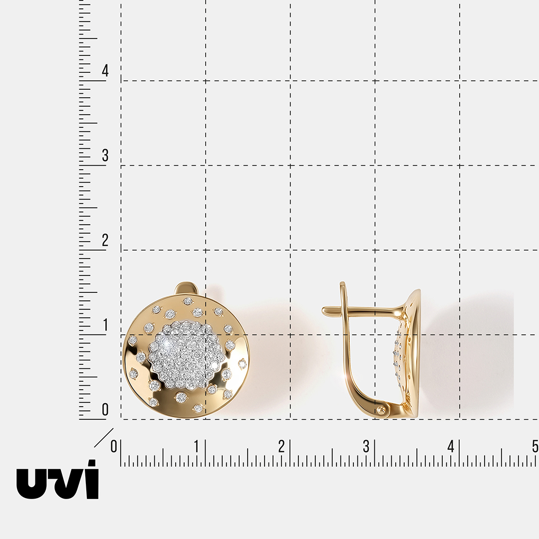 Серьги из желтого золота с бриллиантами