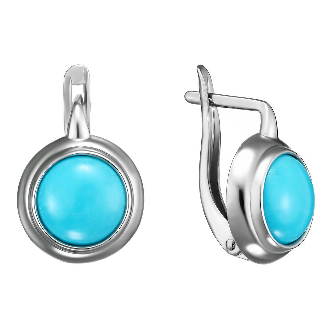 Серебряные серьги с бирюзой