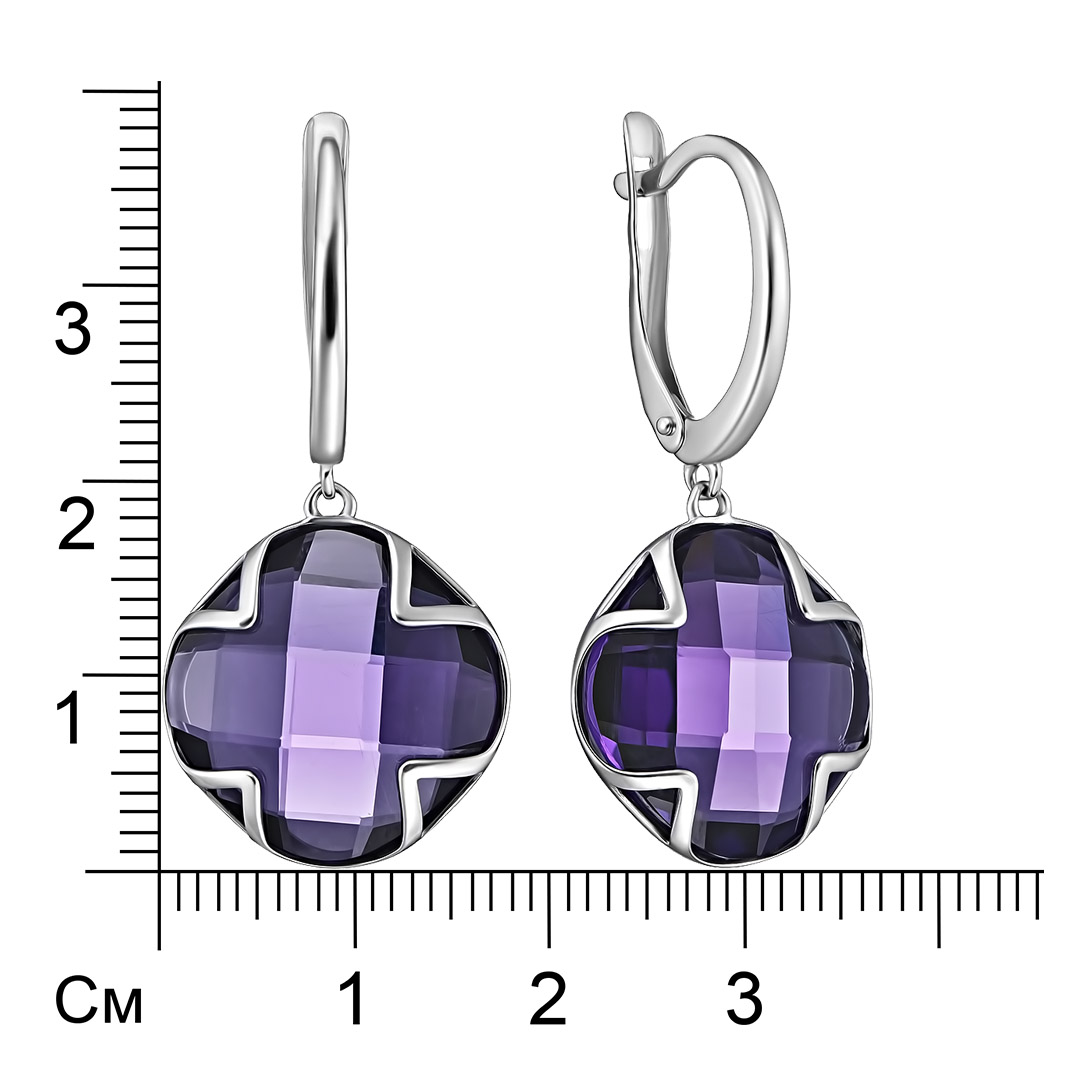 Серебряные серьги с аметистами