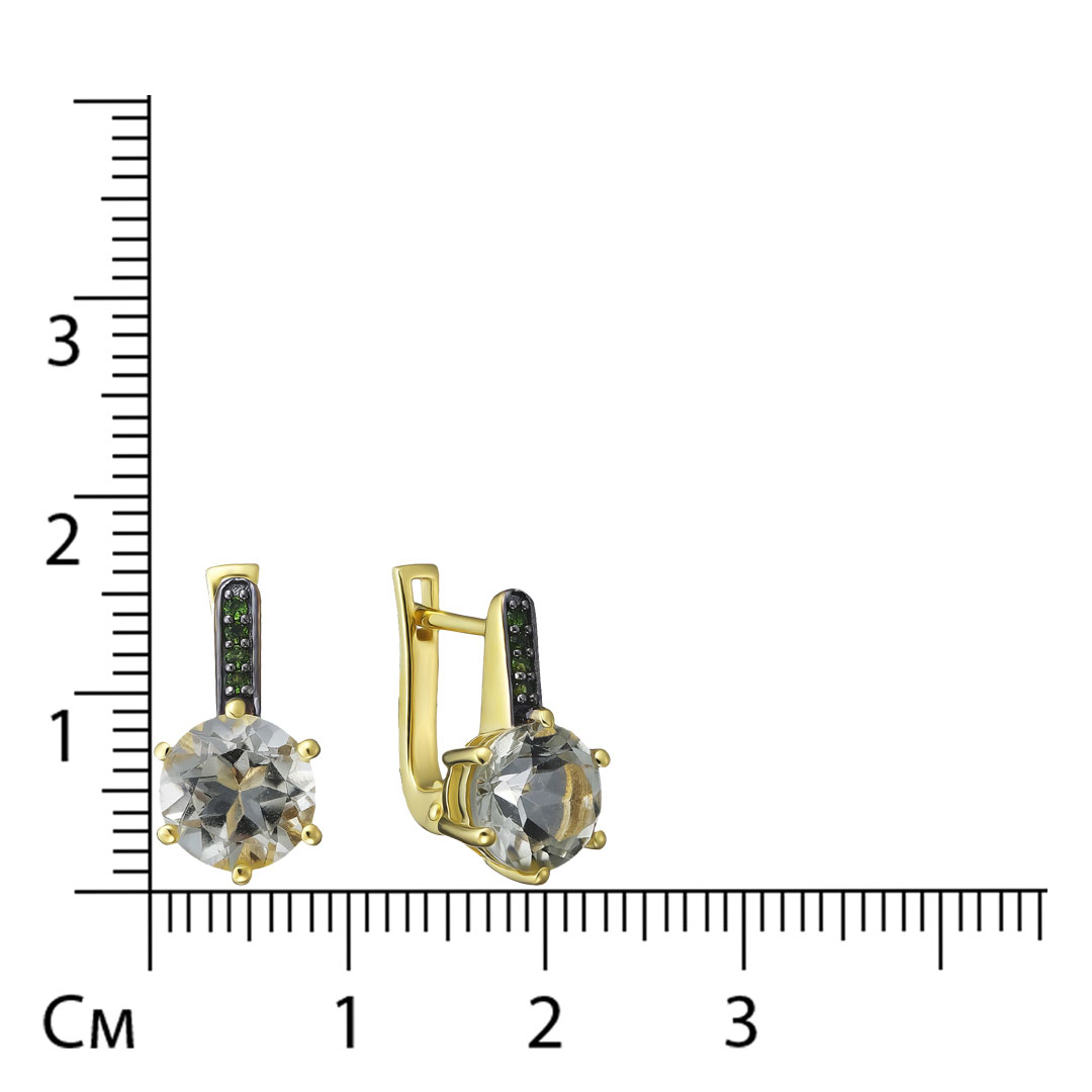 Серебряные серьги с празиолитами