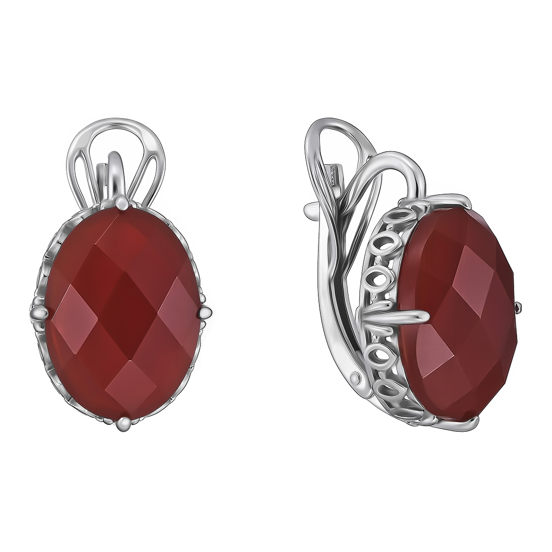 Серебряные серьги с агатами