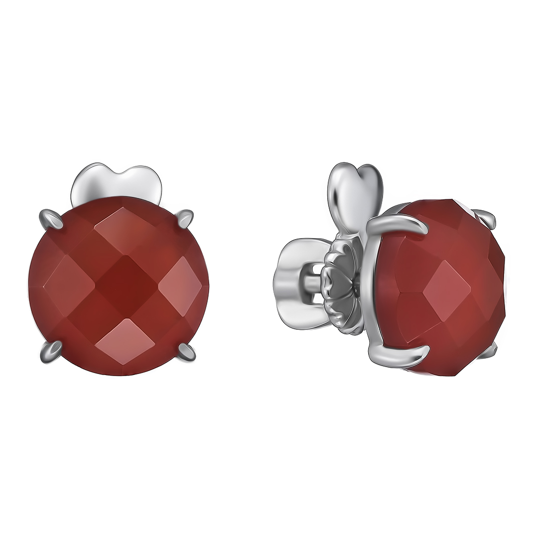 Серебряные серьги с агатами