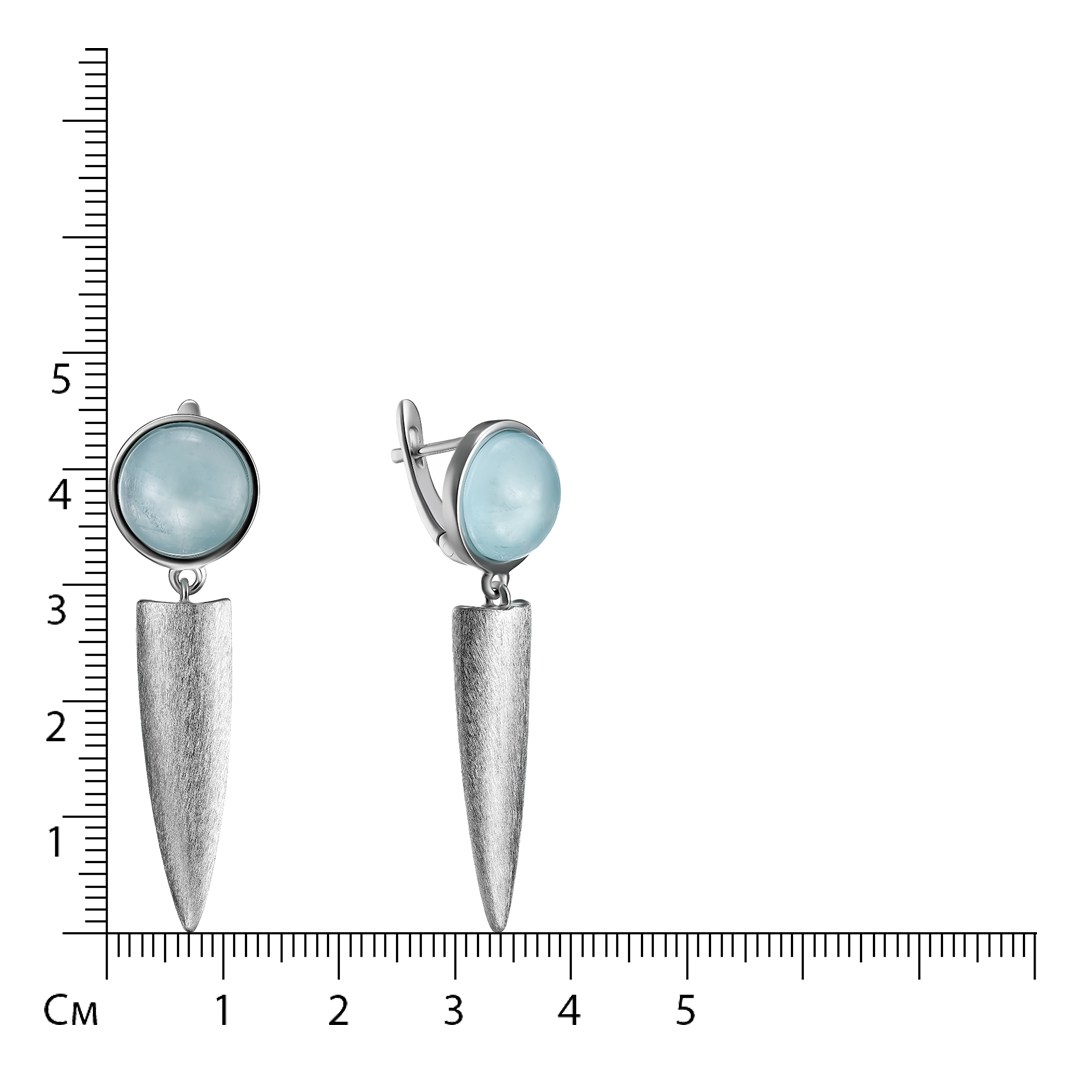 Серебряные серьги с аквамаринами