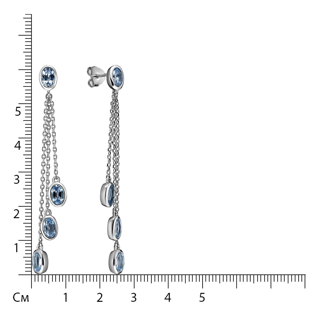 Серебряные серьги с топазами