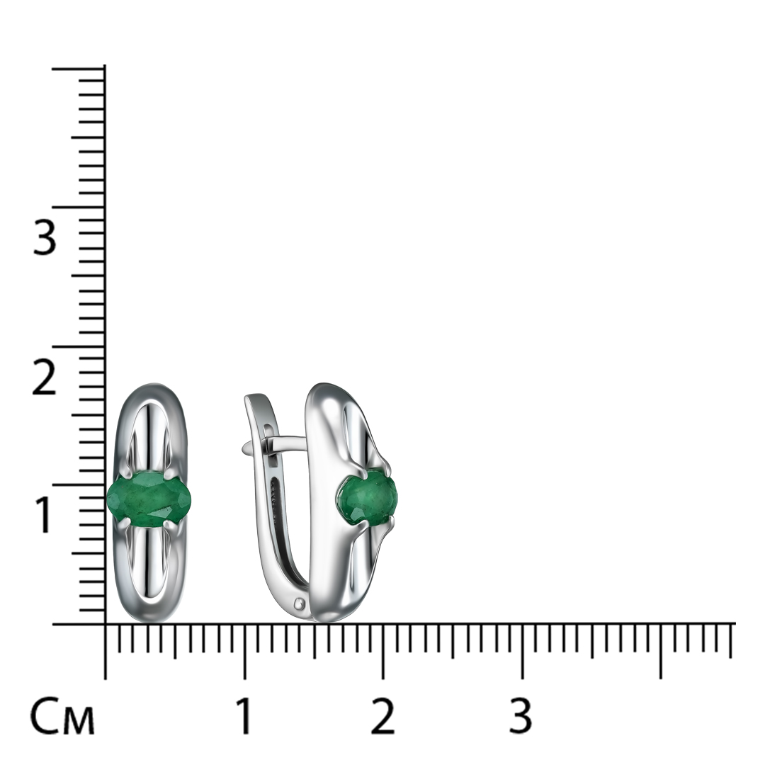 Серебряные серьги с изумрудами
