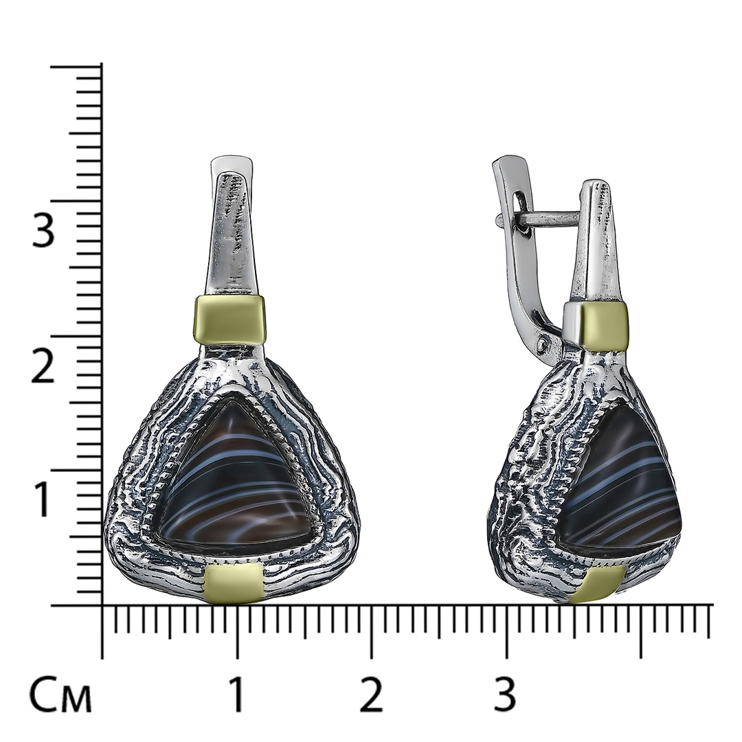 Серебряные серьги с агатами