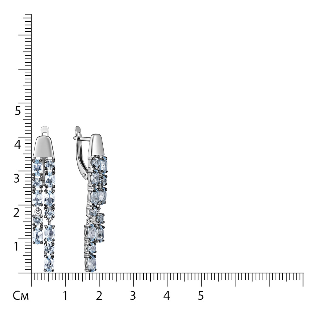 Серебряные серьги с топазами Sky