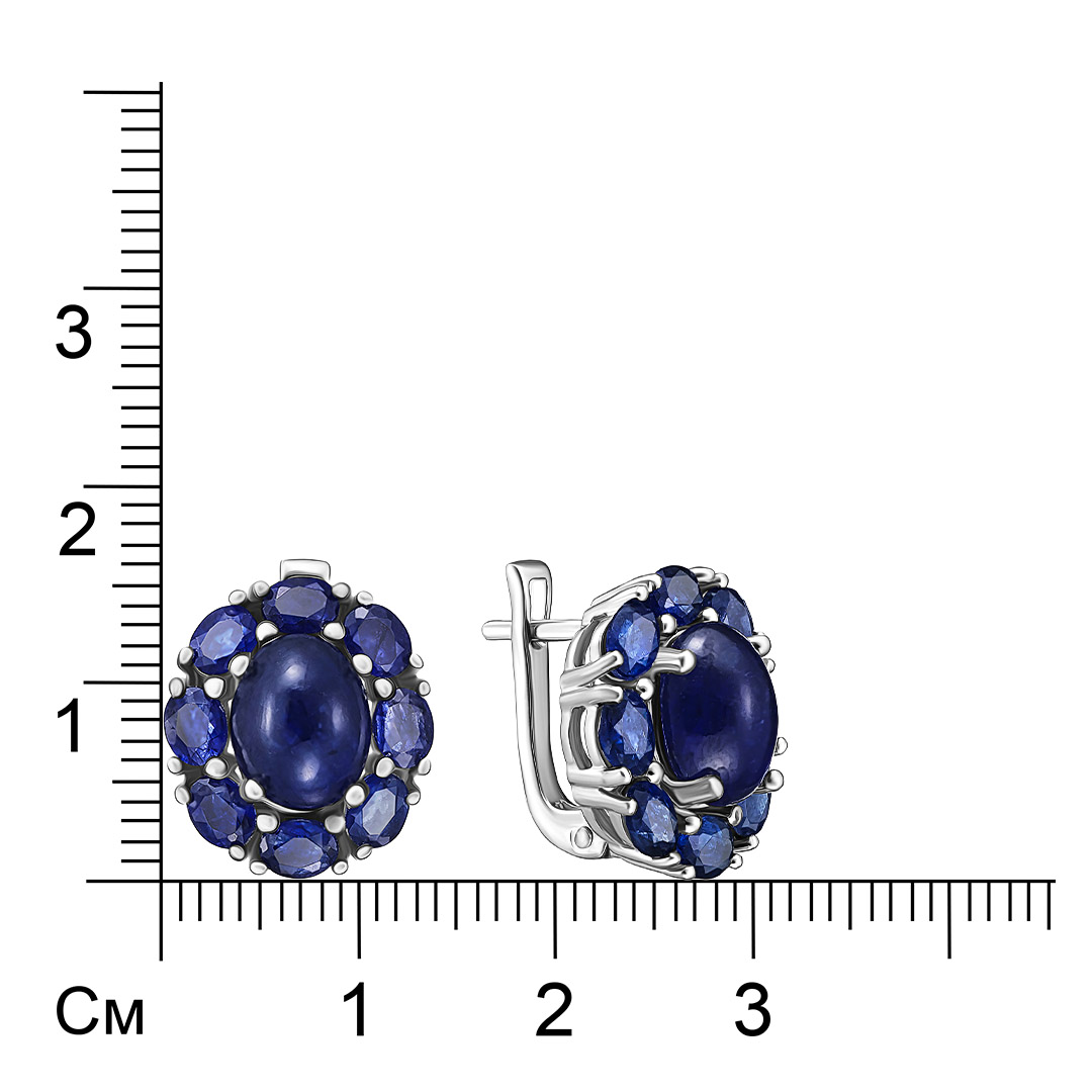 Серебряные серьги с сапфирами