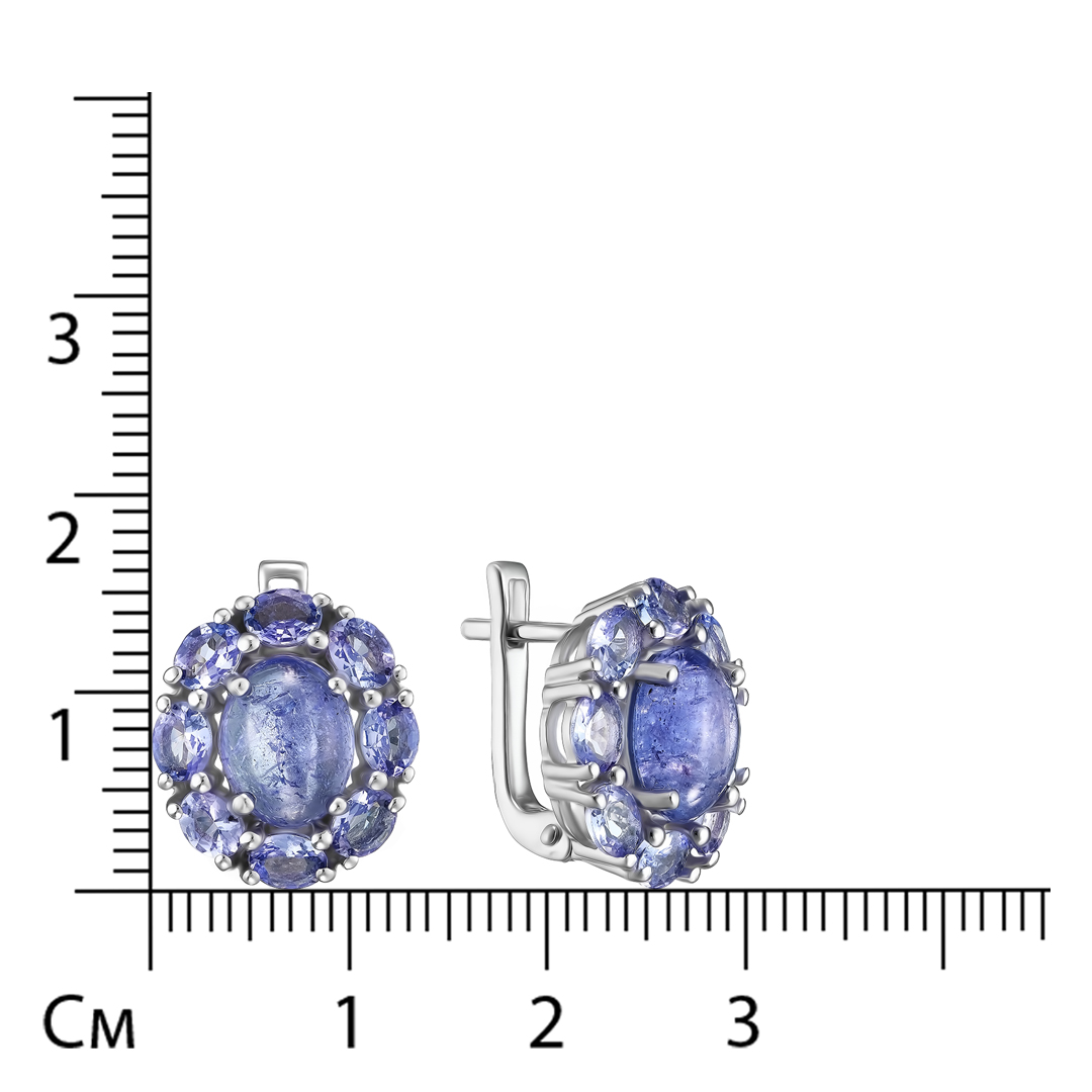 Серебряные серьги с танзанитами