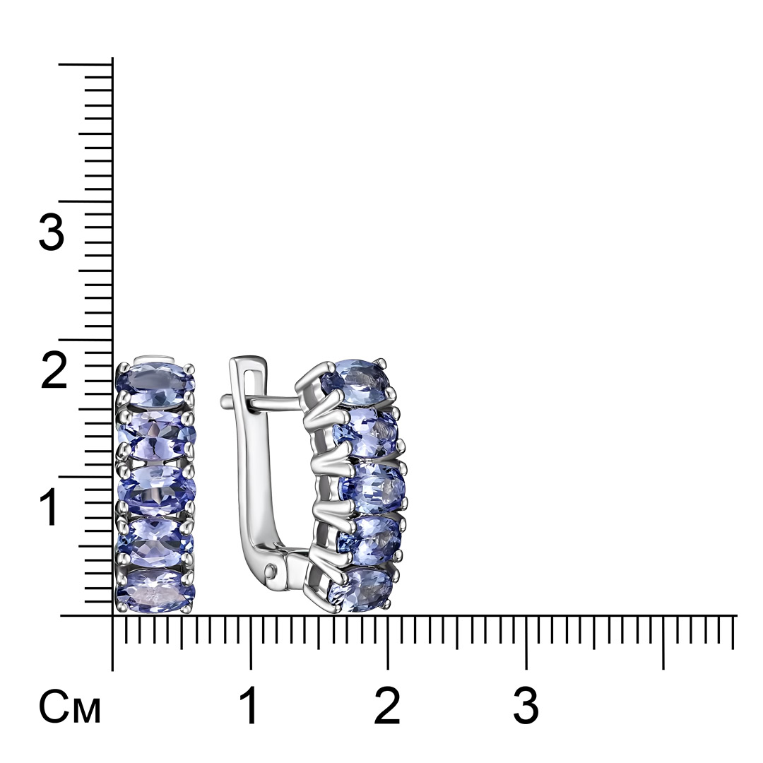 Серебряные серьги с танзанитами