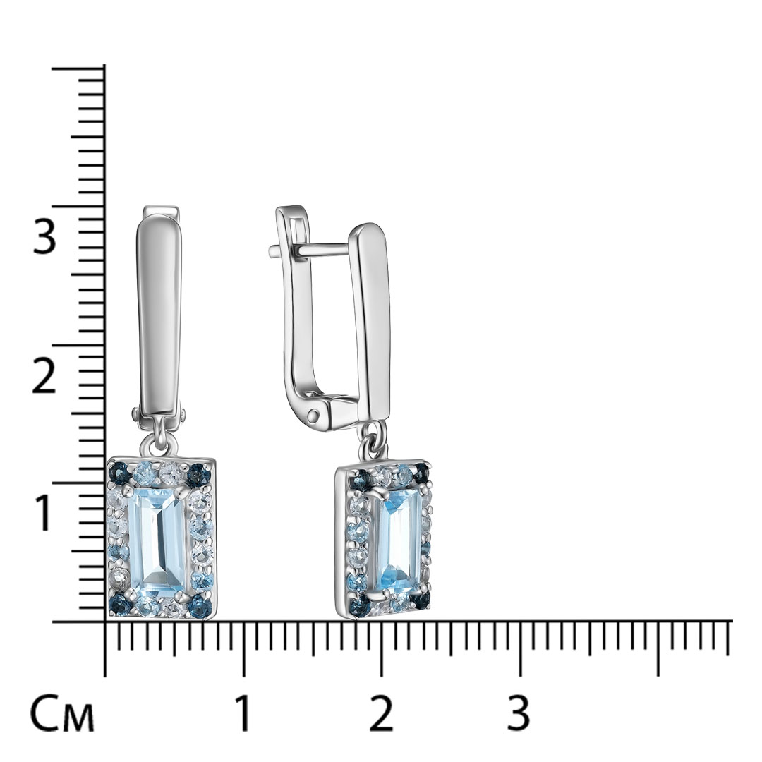 Серебряные серьги с топазами