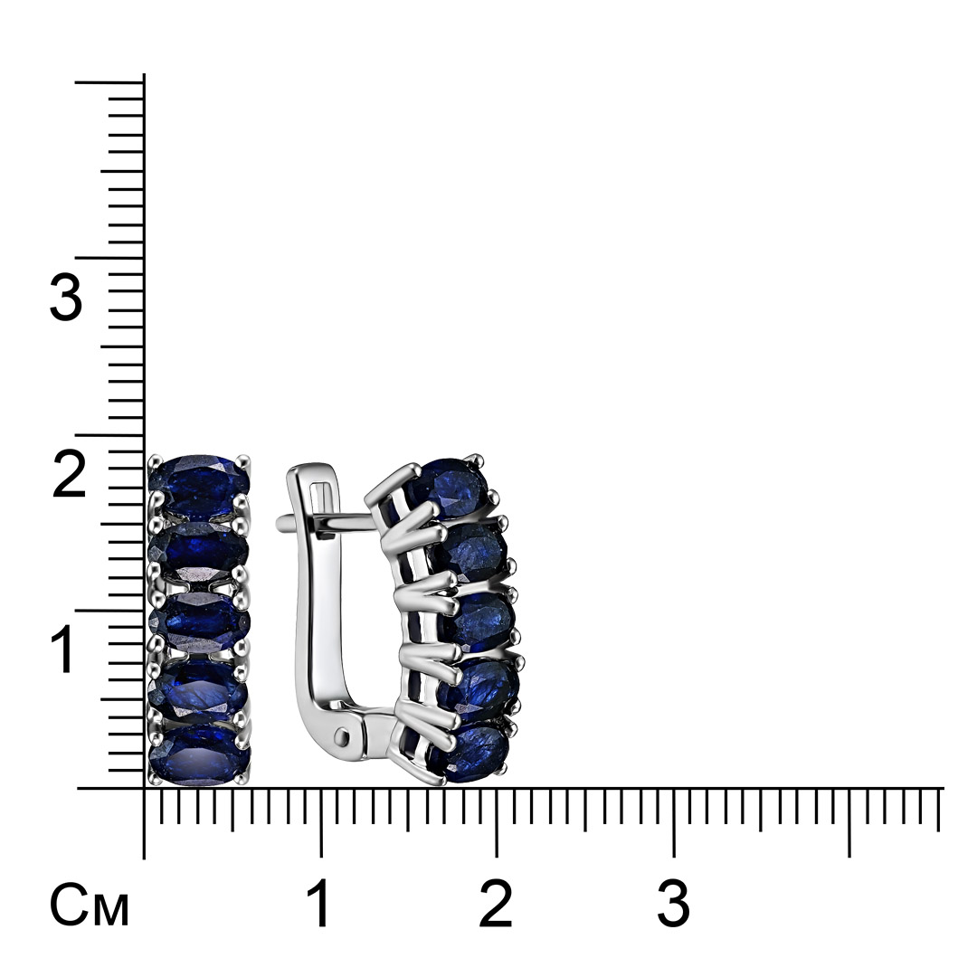 Серебряные серьги с сапфирами