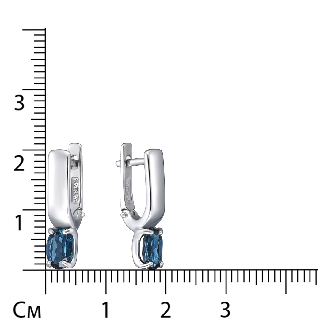 Серебряные серьги с топазами Лондон