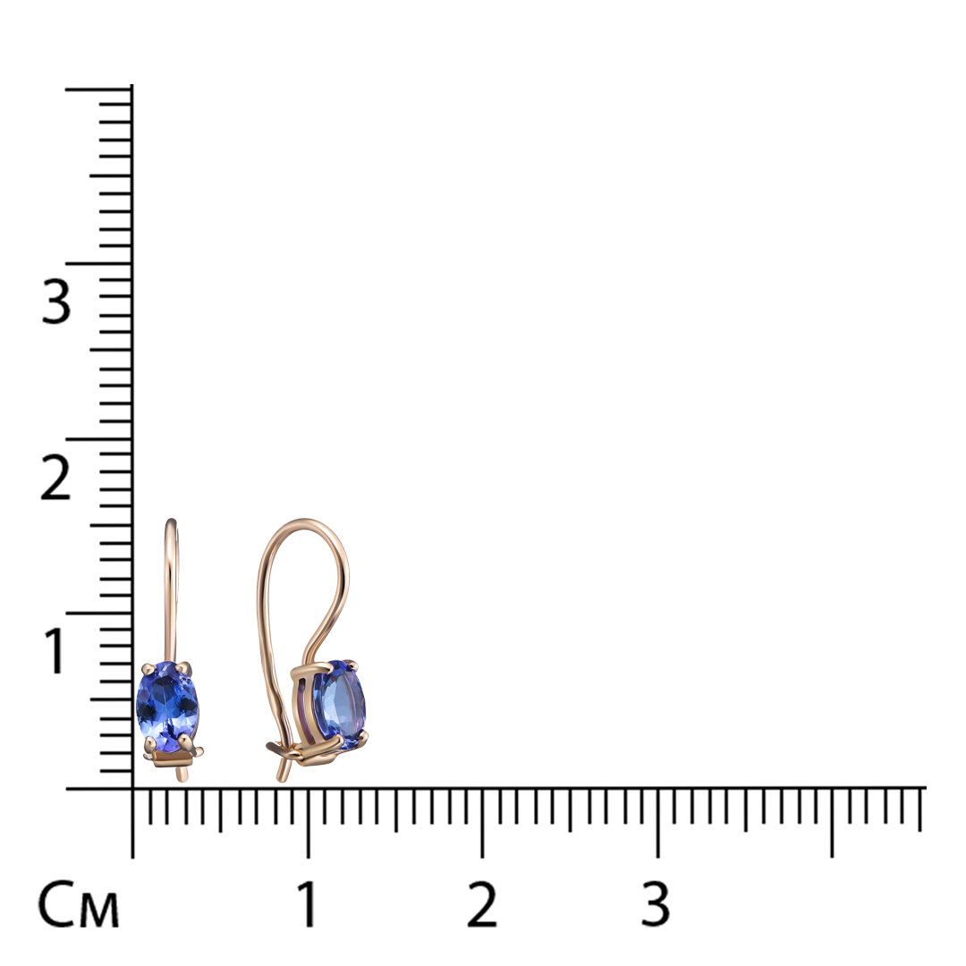 Серьги из золота с танзанитами
