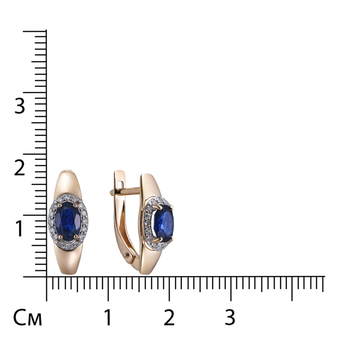 Серьги из золота с сапфирами