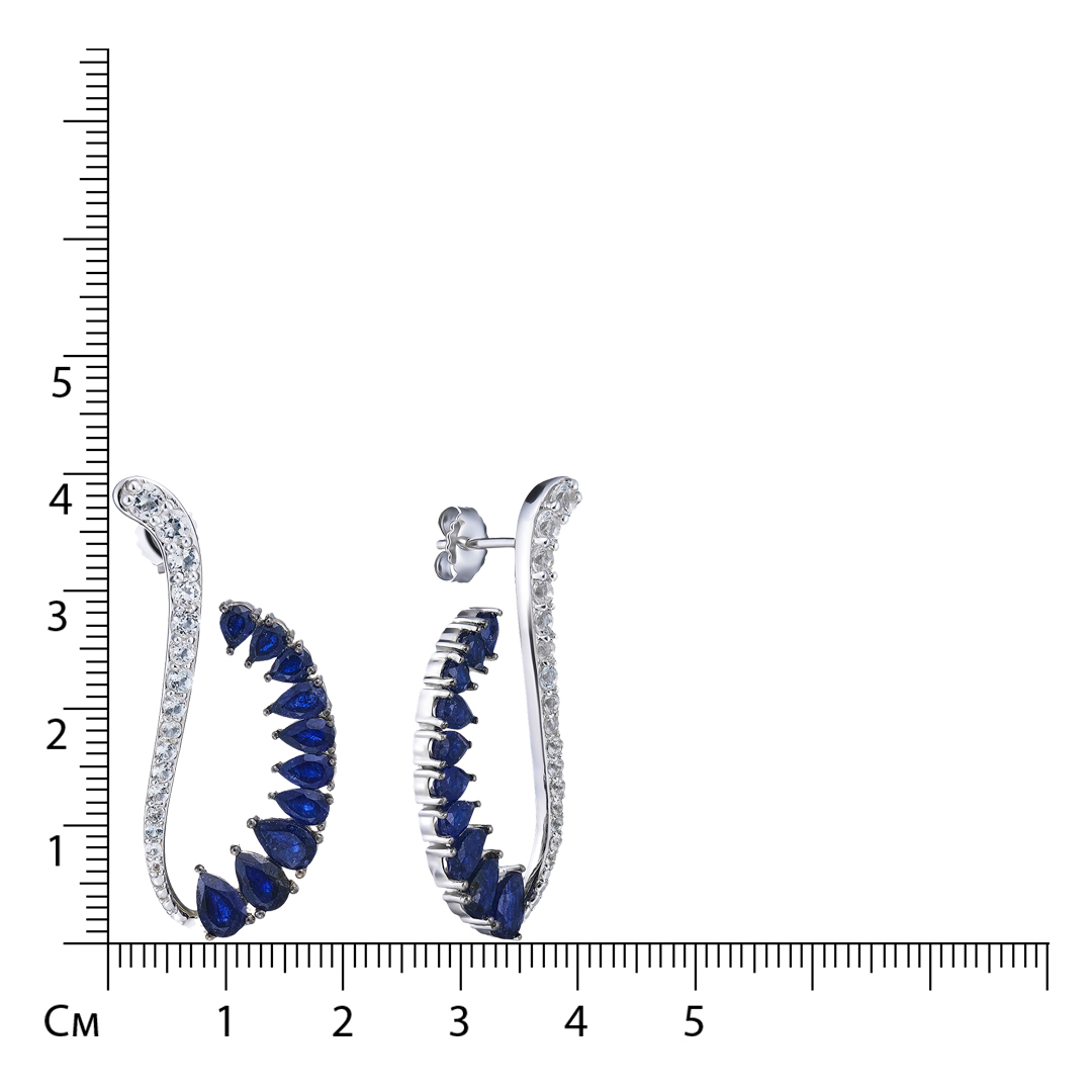 Серебряные серьги с сапфирами
