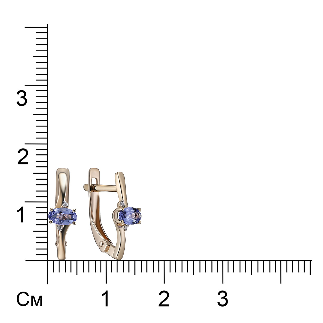 Серьги из золота с танзанитами