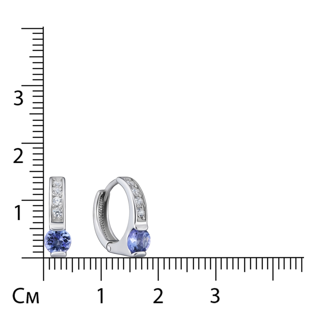 Серебряные серьги с танзанитами