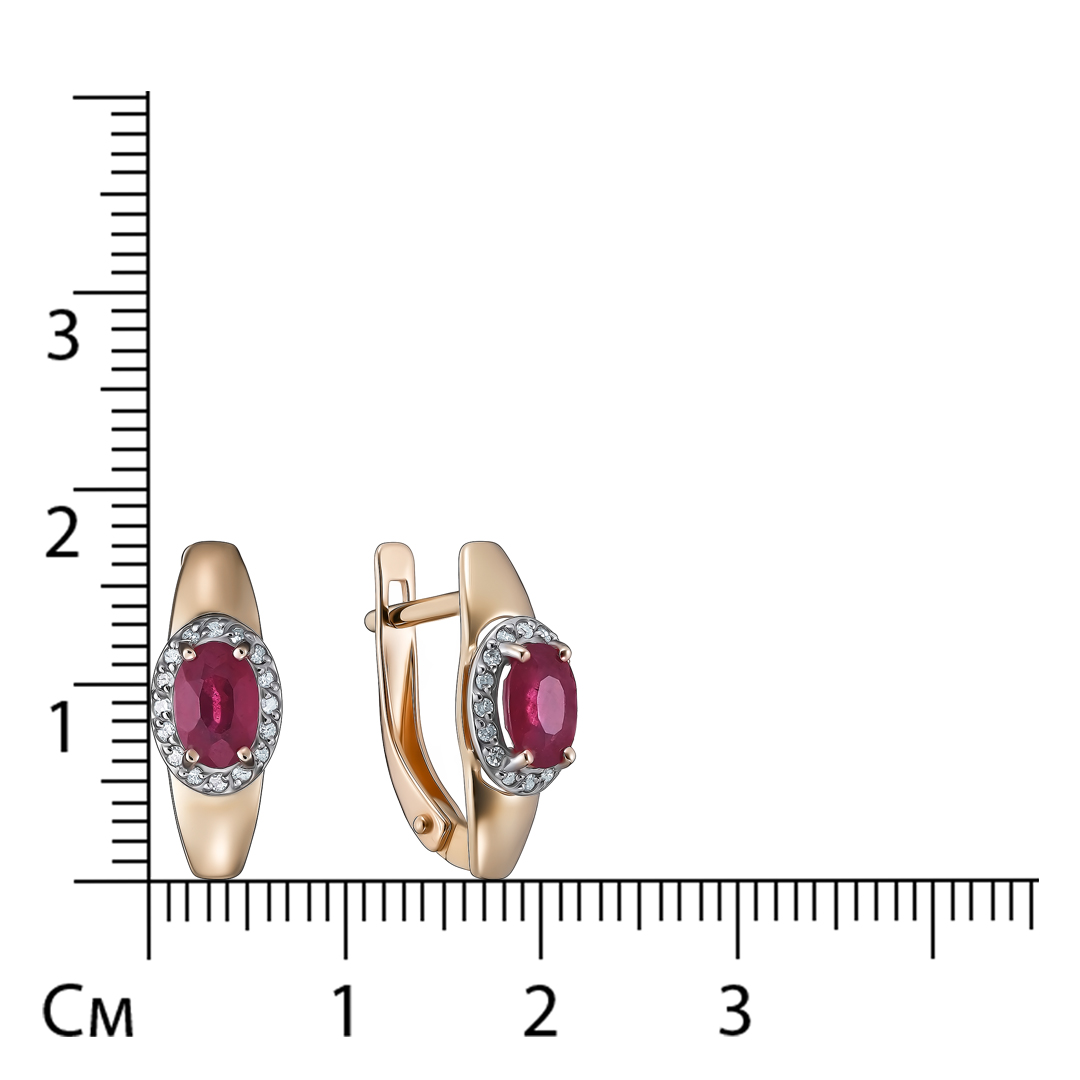 Серьги из золота с рубинами