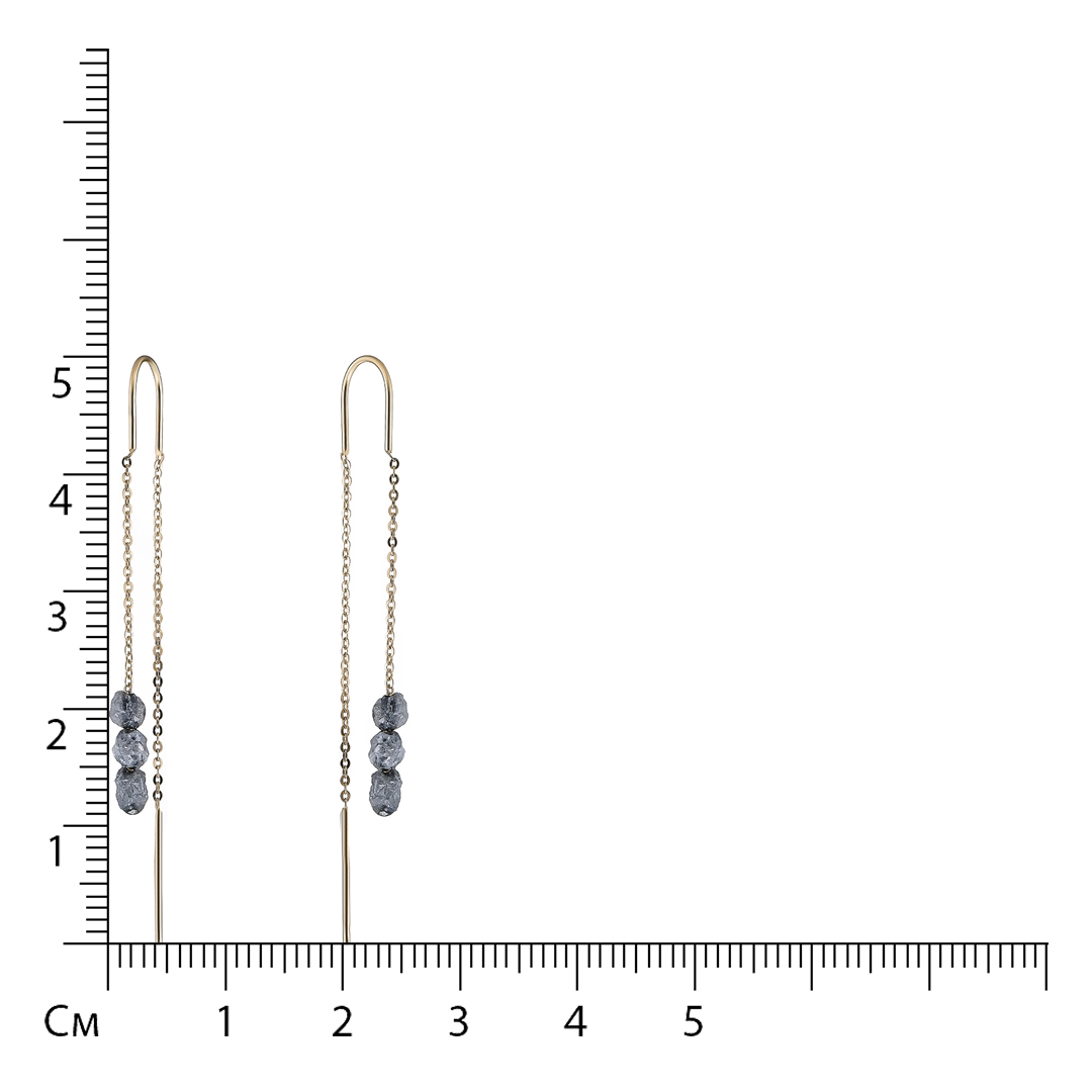 Серьги-протяжки из золота с алмазами