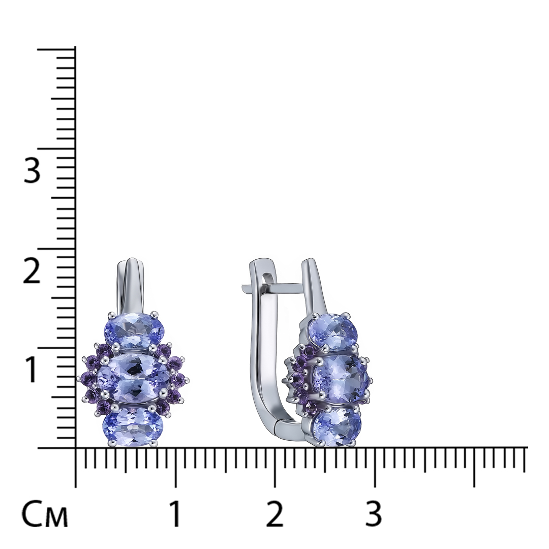 Серебряные серьги с танзанитами