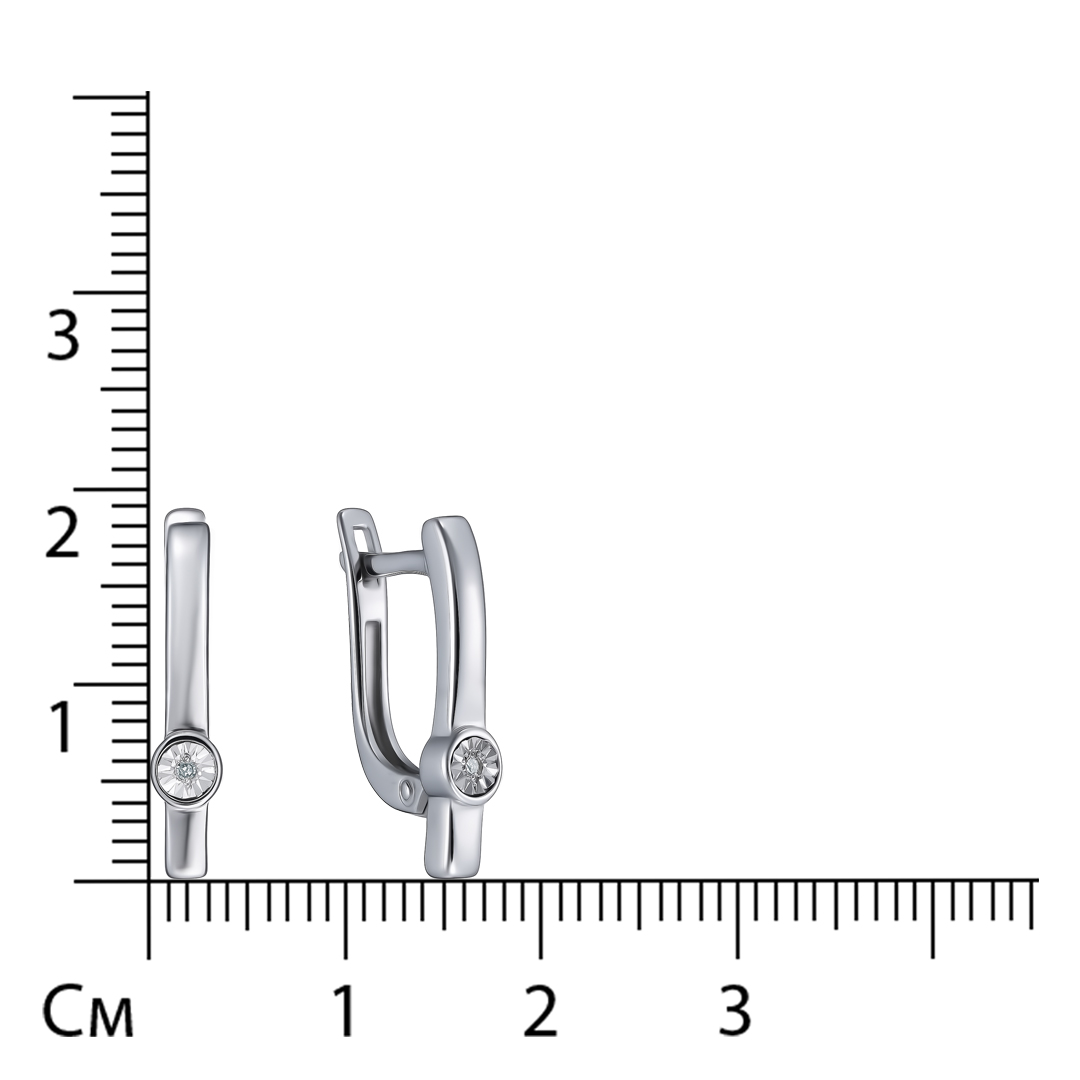 Серебряные серьги с бриллиантами