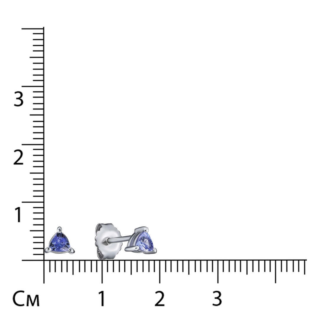 Серебряные серьги-пусеты с танзанитами