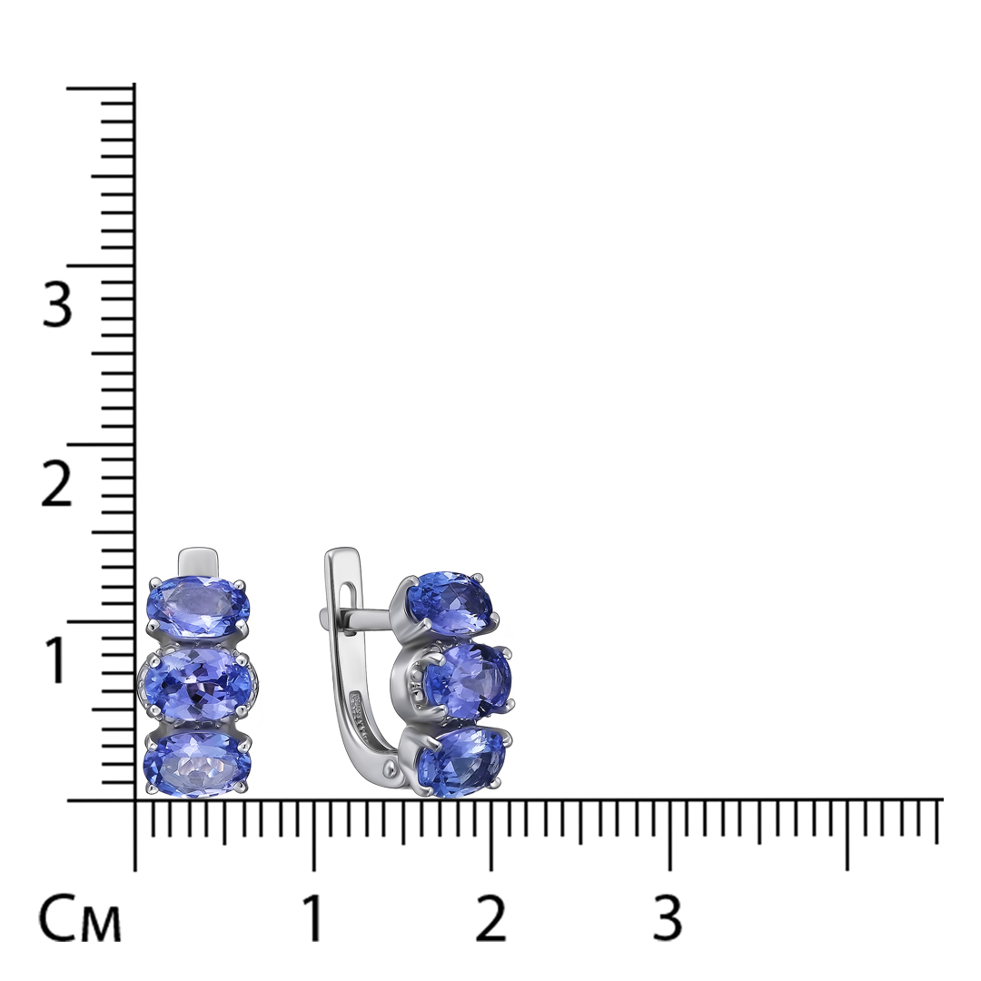 Серебряные серьги с танзанитами