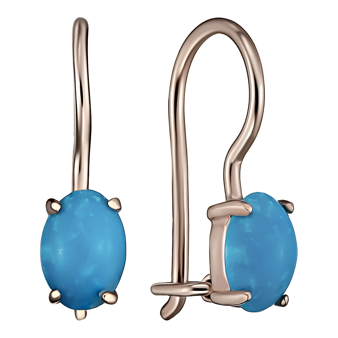 Серебряные серьги с бирюзой