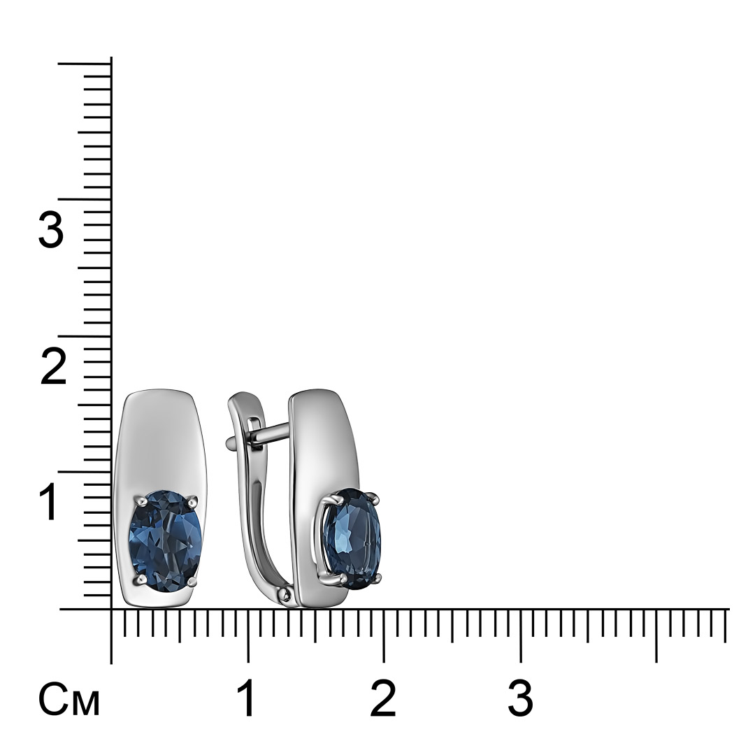 Серебряные серьги с топазами Лондон