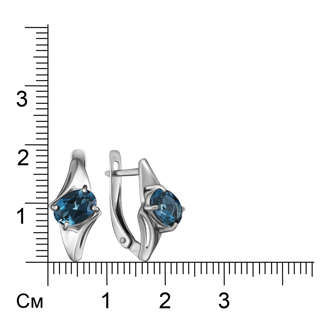 Серебряные серьги с топазами Лондон