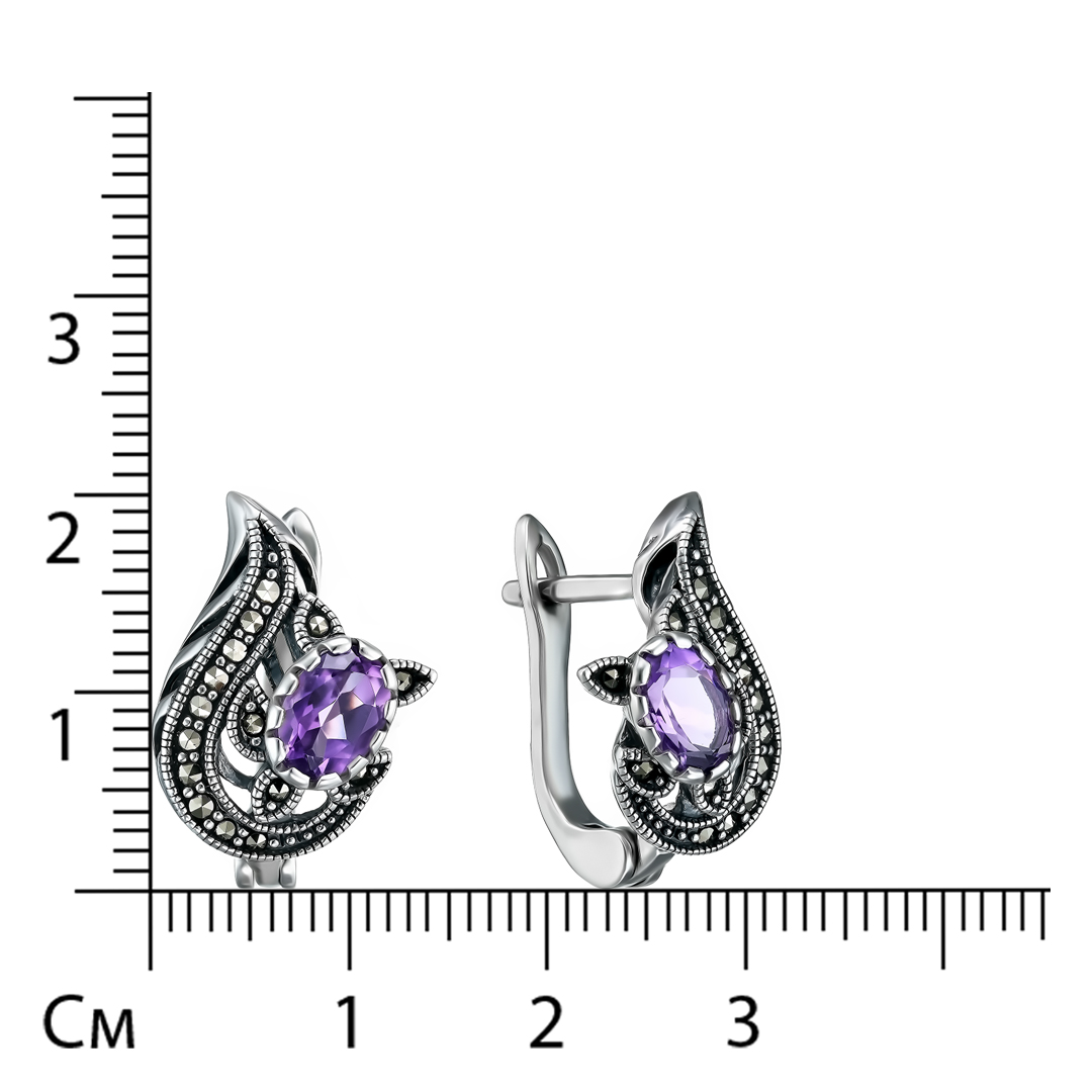 Серебряные серьги с аметистами