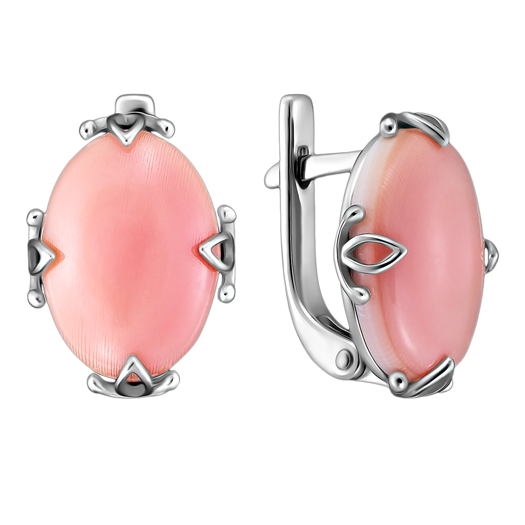 Серебряные серьги с кораллами