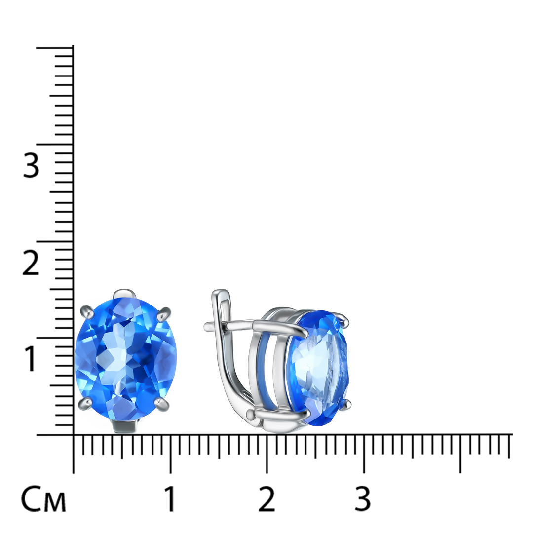 Серебряные серьги с топазами