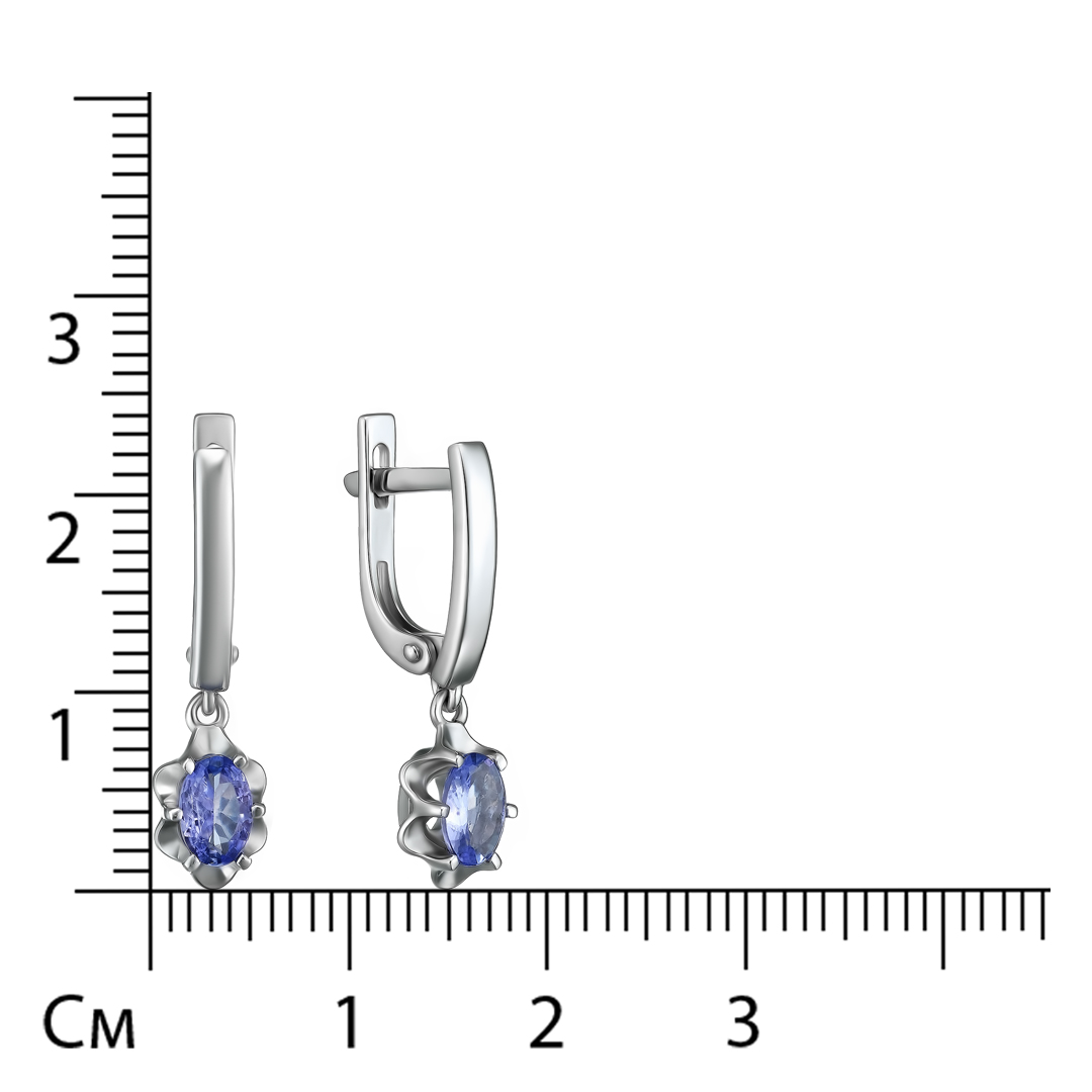 Серебряные серьги с танзанитами