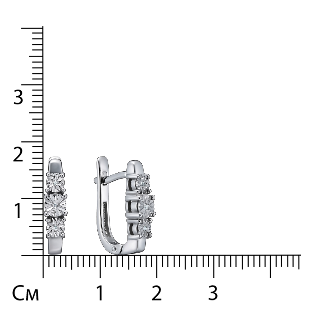 Серебряные серьги с бриллиантами