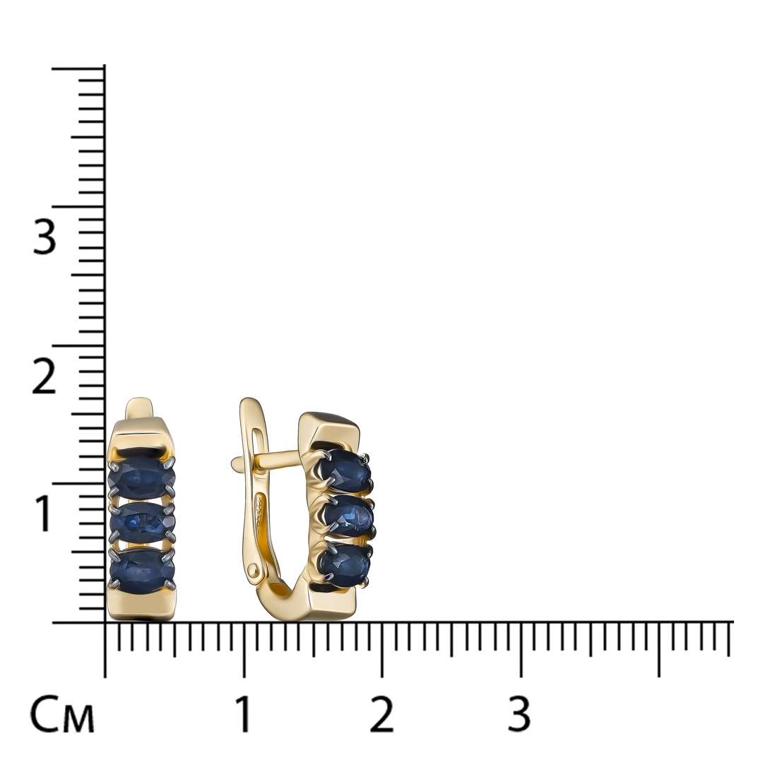 Серьги из золота с сапфирами