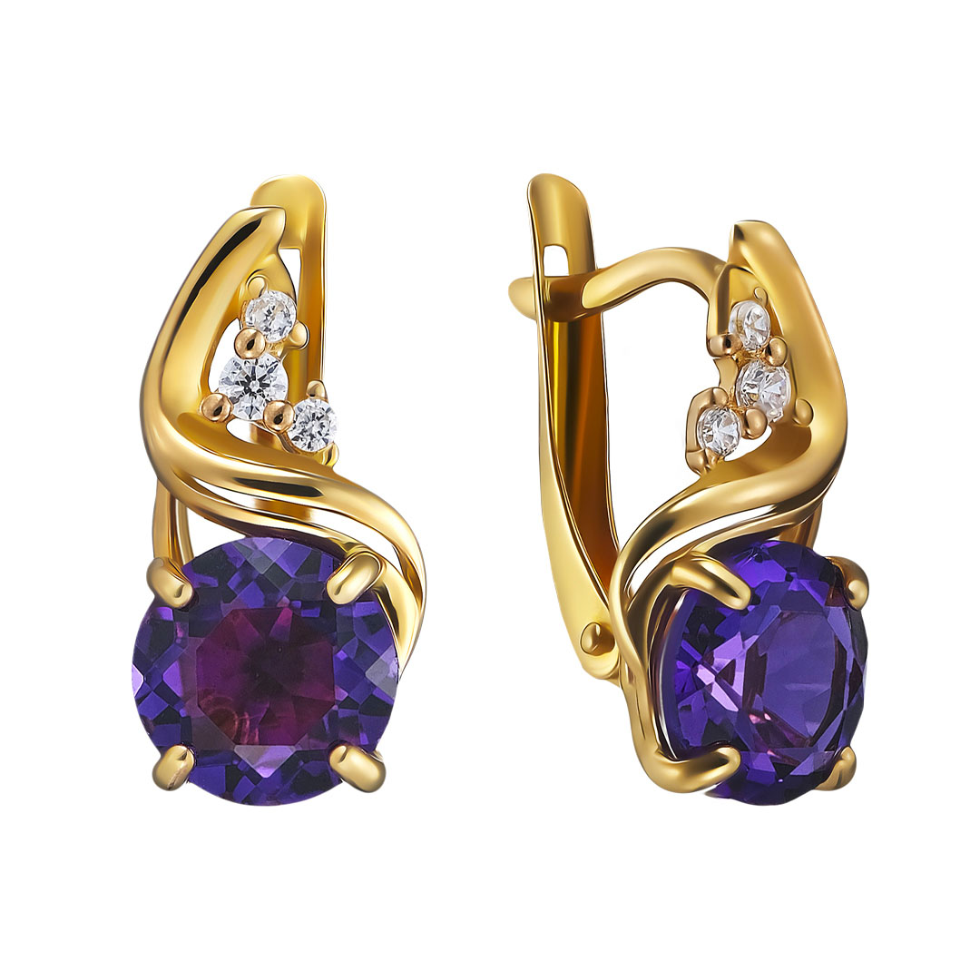 Серебряные серьги с аметистами