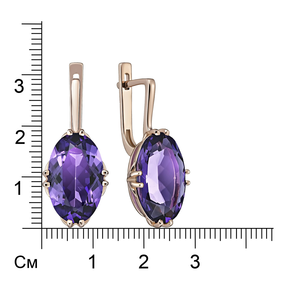 Серебряные серьги с аметистами