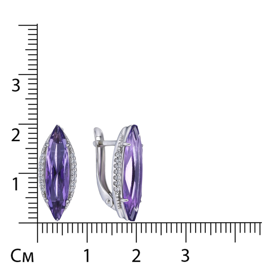 Серебряные серьги с аметистами