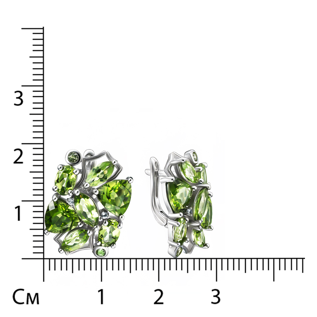 Серебряные серьги с перидотами