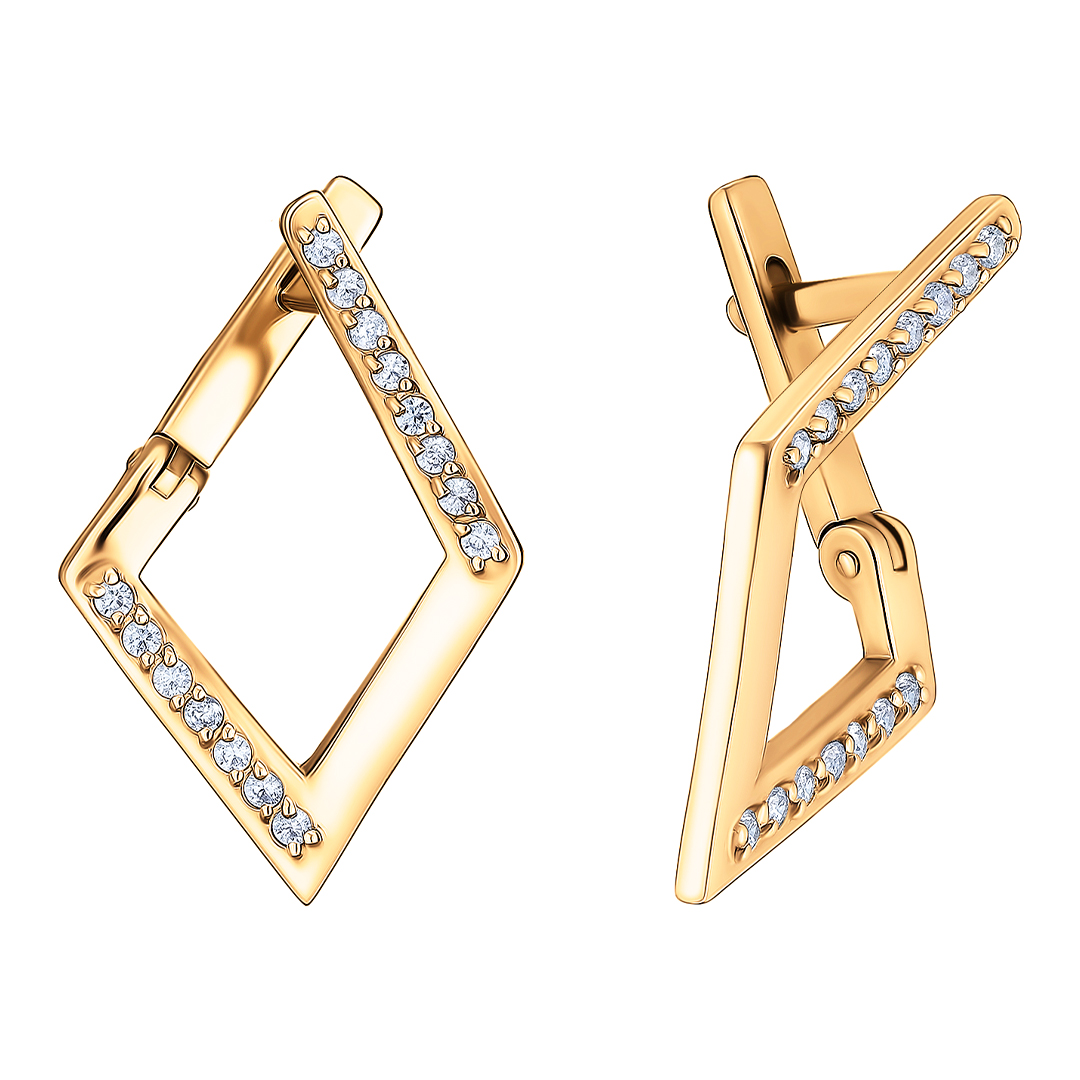 Серебряные серьги 925 пробы; вставки 30 Фианит бесцв.;