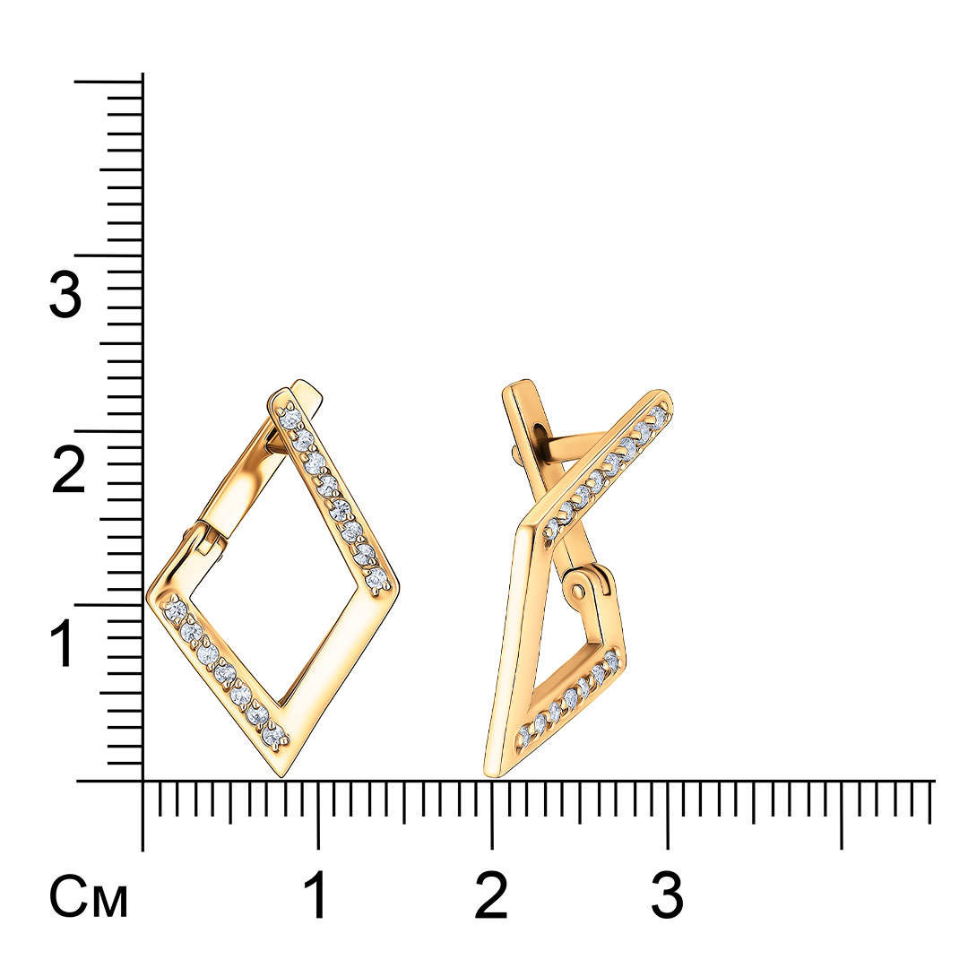 Серебряные серьги 925 пробы; вставки 30 Фианит бесцв.;