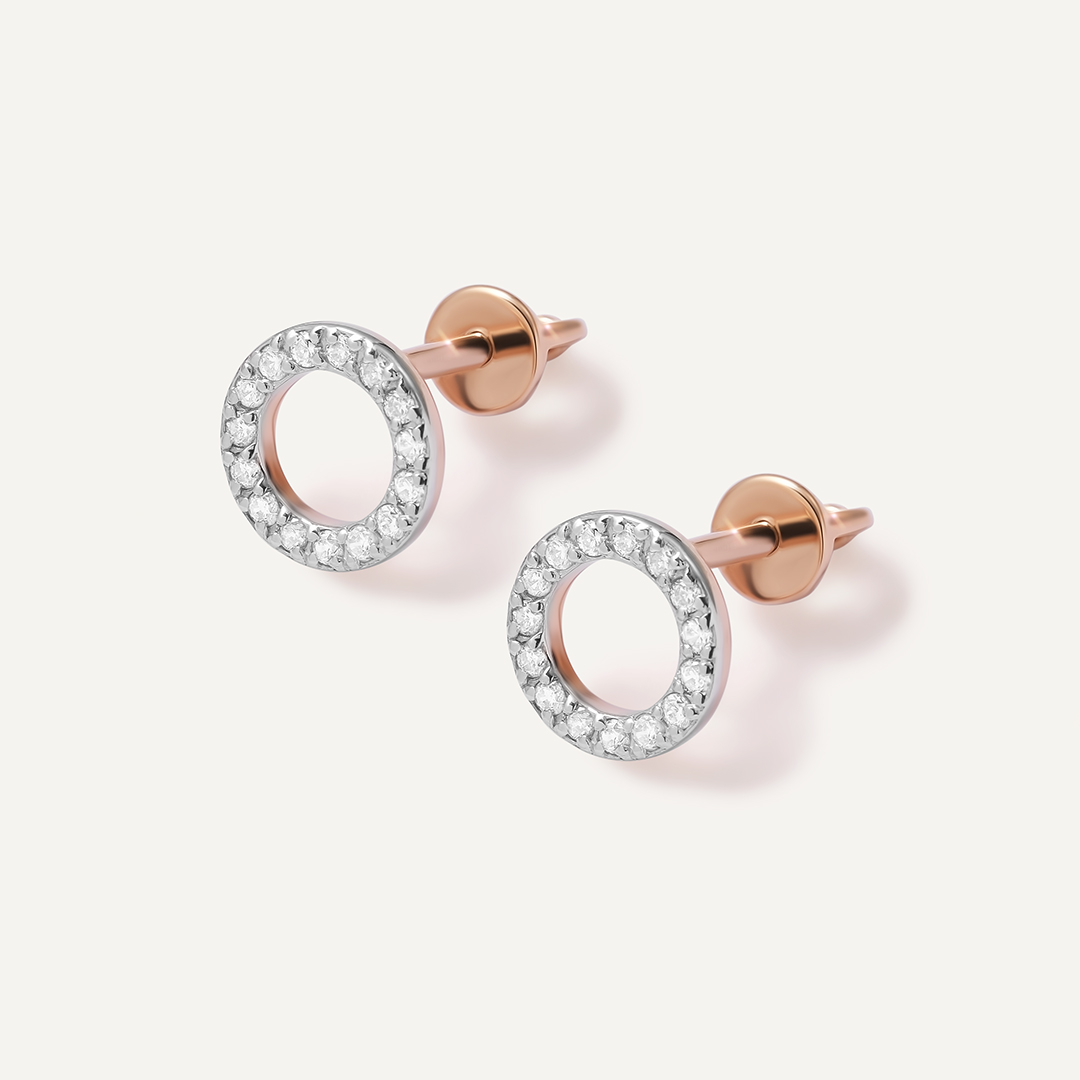 Серьги-пусеты из золота с фианитами