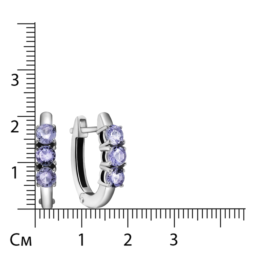 Серебряные серьги с танзанитами