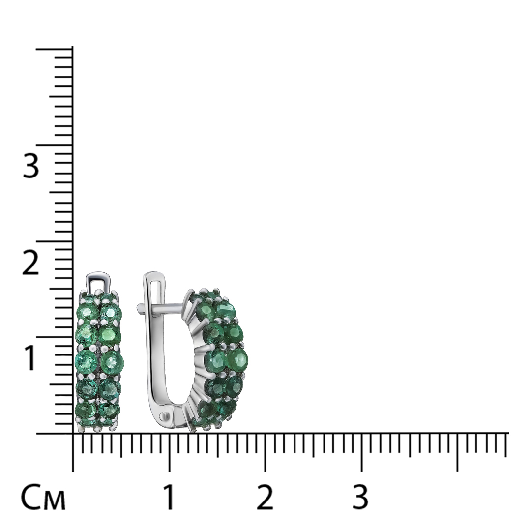 Серебряные серьги с изумрудами